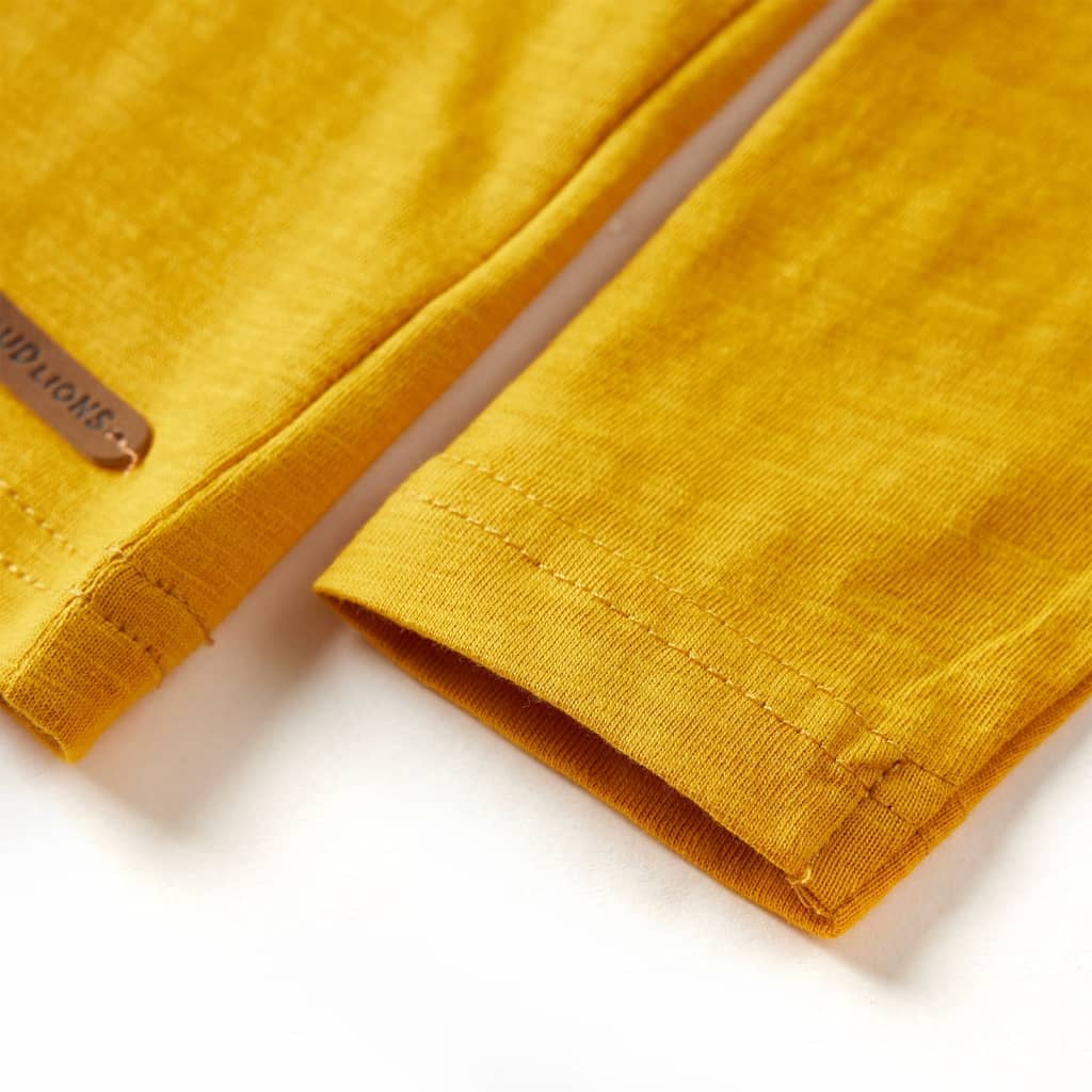 Kindershirt met lange mouwen 92 okerkleurig - Image 5