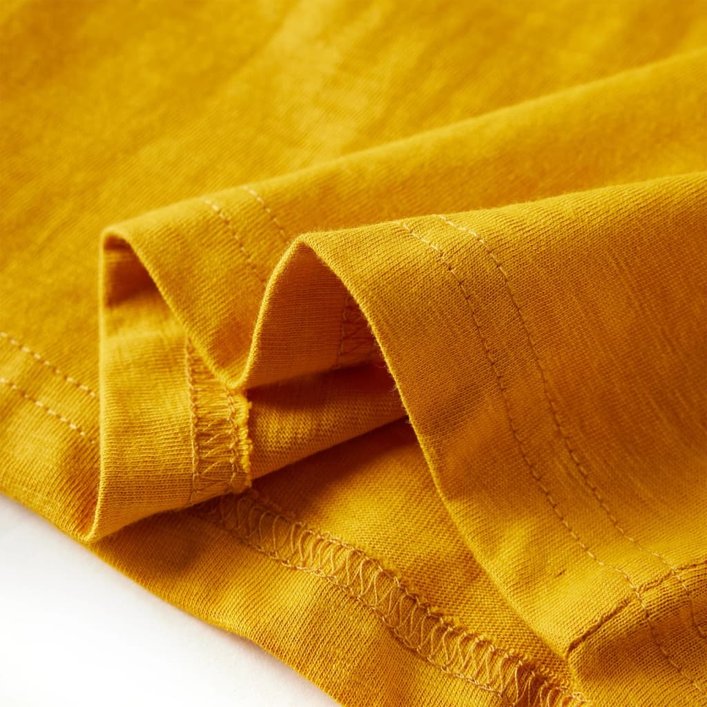 Kindershirt met lange mouwen 92 okerkleurig - Image 7