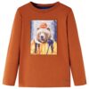Kindershirt met lange mouwen 92 oranjebruin