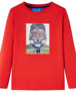 Kindershirt met lange mouwen 92 rood