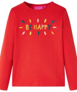 Kindershirt met lange mouwen 92 rood