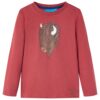 Kindershirt met lange mouwen 92 roodbruin
