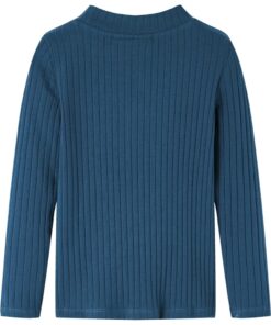Kindershirt met lange mouwen geribd 92 marineblauw