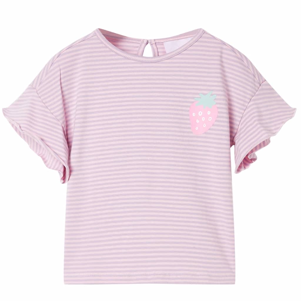 Kindershirt met mouwen met ruches 104 lila