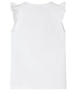 Kindershirt met mouwen met ruches 128 wit