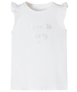 Kindershirt met mouwen met ruches 128 wit