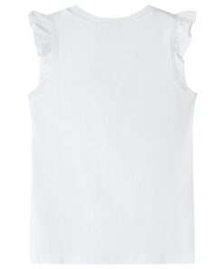 Kindershirt met ruches aan de mouwen 104 ecru