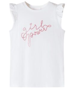 Kindershirt met ruches aan de mouwen 116 ecru