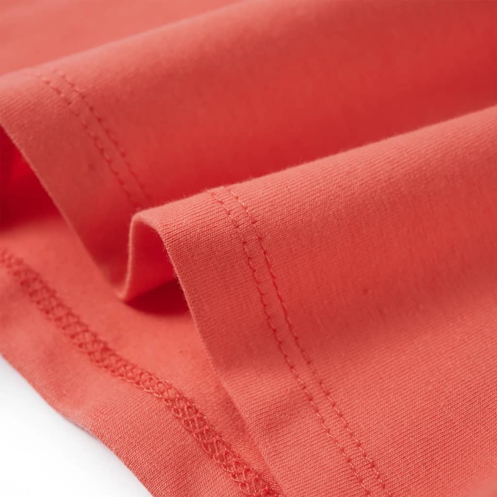 Kindershirt met ruches aan de mouwen 116 koraalkleurig - Image 7