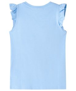 Kindershirt met ruches aan de mouwen 116 lichtblauw