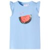 Kindershirt met ruches aan de mouwen 116 lichtblauw