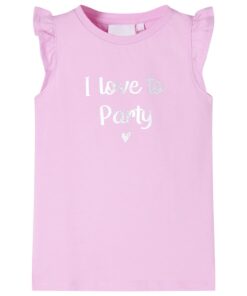 Kindershirt met ruches aan de mouwen 116 lila