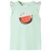 Kindershirt met ruches aan de mouwen 116 zachtgroen