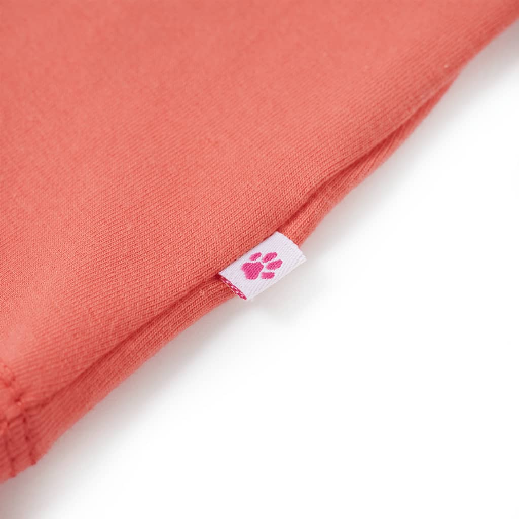 Kindershirt met ruches aan de mouwen 128 koraalkleurig - Image 6