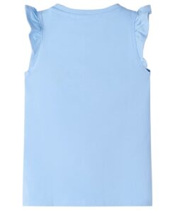 Kindershirt met ruches aan de mouwen 128 lichtblauw