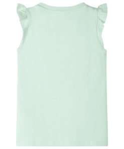 Kindershirt met ruches aan de mouwen 128 zachtgroen