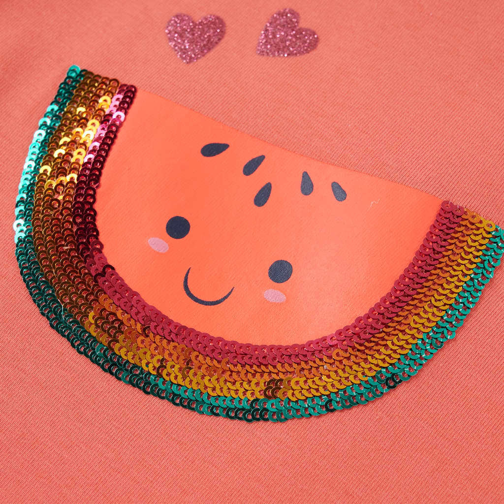 Kindershirt met ruches aan de mouwen 140 koraalkleurig - Image 4