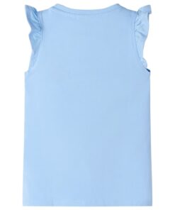 Kindershirt met ruches aan de mouwen 140 lichtblauw