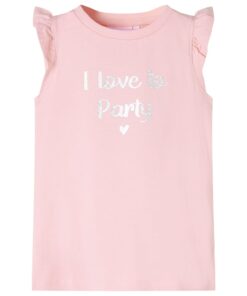 Kindershirt met ruches aan de mouwen 140 lichtroze