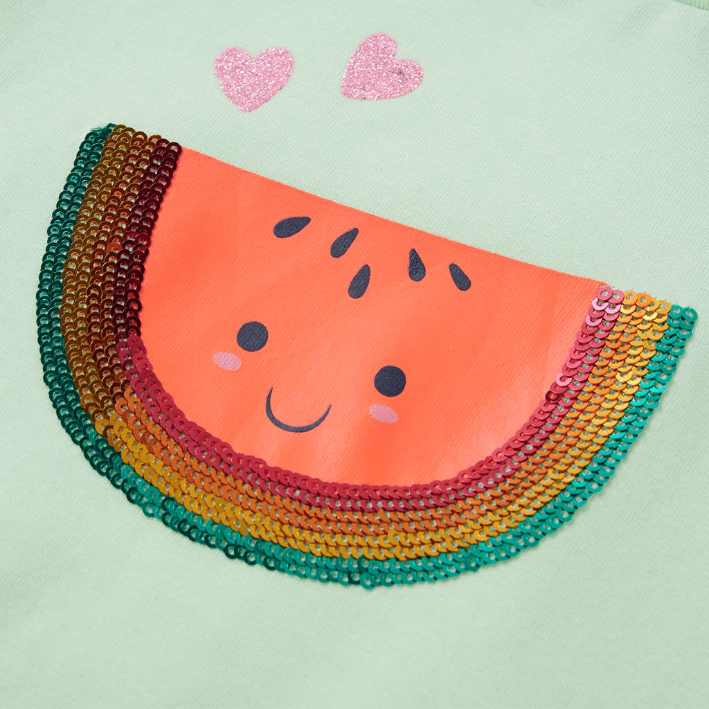 Kindershirt met ruches aan de mouwen 140 zachtgroen - Image 4