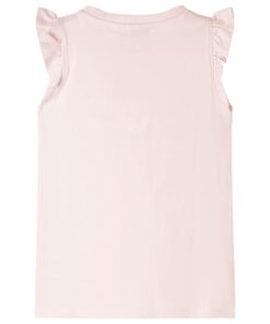 Kindershirt met ruches aan de mouwen 140 zachtroze