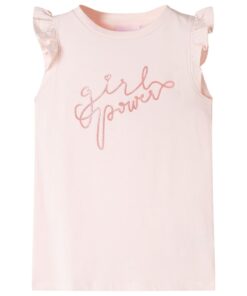 Kindershirt met ruches aan de mouwen 140 zachtroze