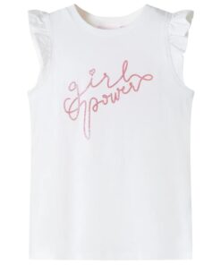 Kindershirt met ruches aan de mouwen 92 ecru