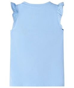 Kindershirt met ruches aan de mouwen 92 lichtblauw