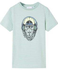 Kindershirt met strepen 116 lichtmint