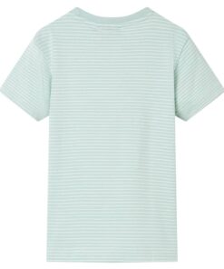 Kindershirt met strepen 140 lichtmint