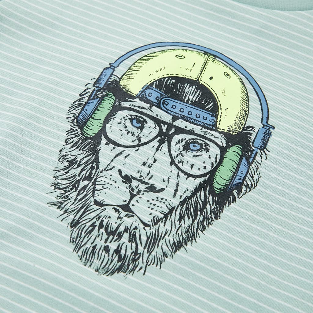 Kindershirt met strepen 92 lichtmint - Image 4