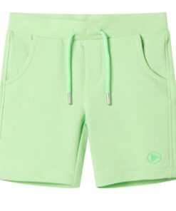Kindershort 116 fluorescerend groen