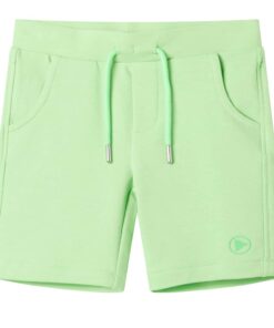 Kindershort 92 fluorescerend groen