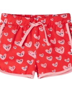Kindershort met trekkoord 140 rood