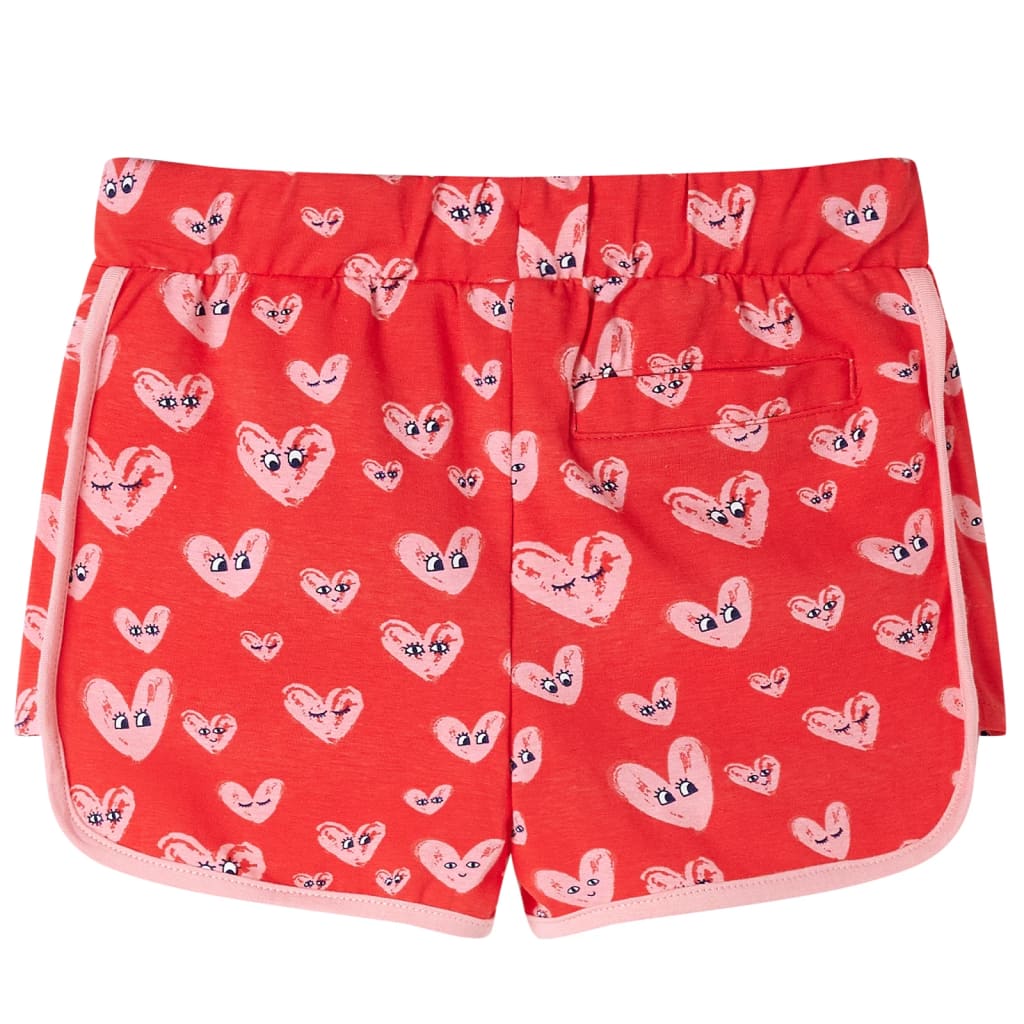 Kindershort met trekkoord 92 rood