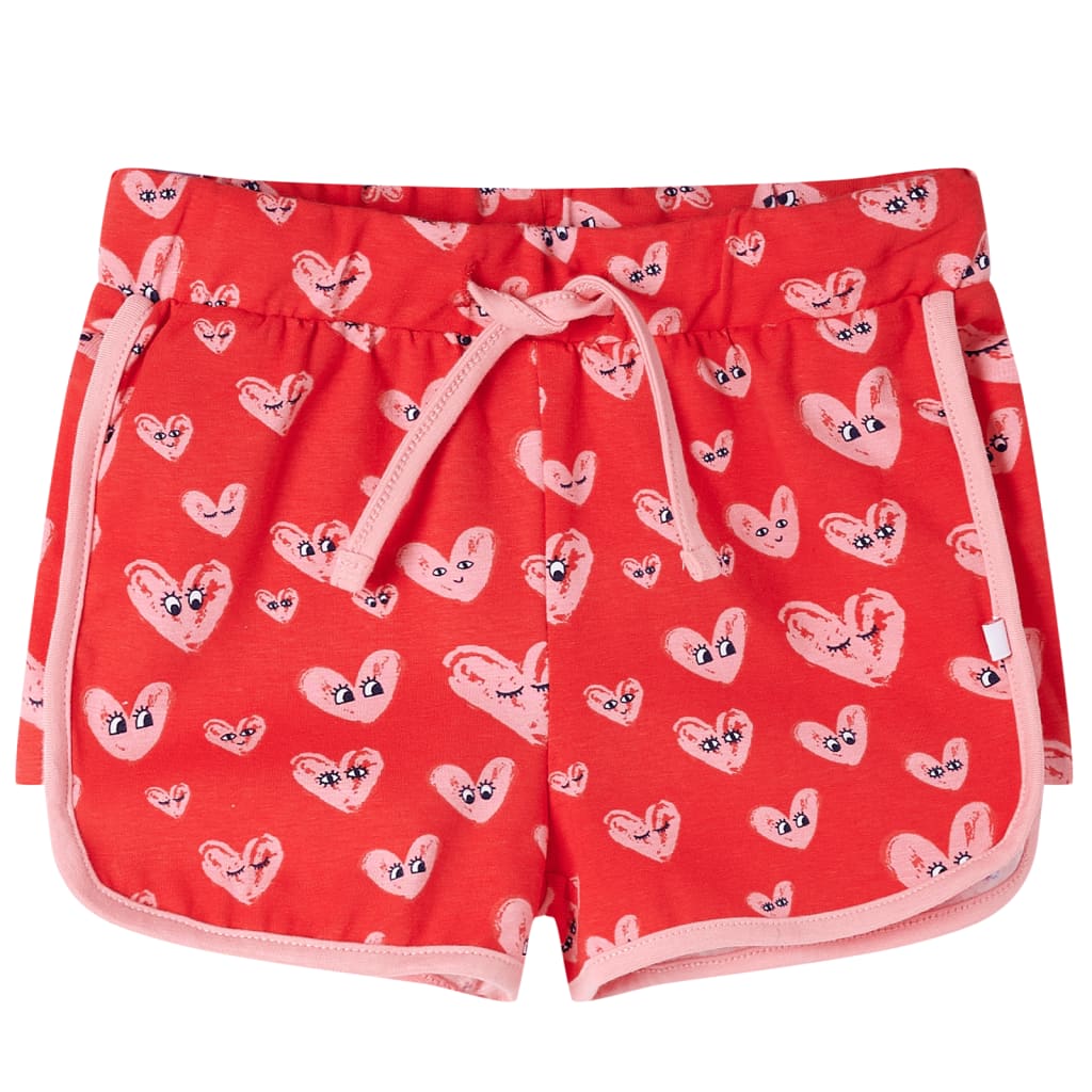 Kindershort met trekkoord 92 rood
