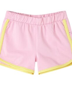 Kindershorts met bies 116 felroze