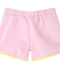 Kindershorts met bies 128 felroze