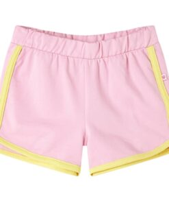 Kindershorts met bies 128 felroze