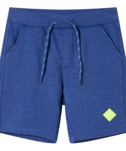 Kindershorts met trekkoord 104 gemêleerd blauw
