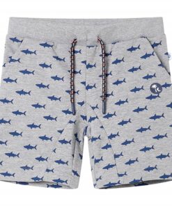 Kindershorts met trekkoord 104 gemêleerd lichtgrijs