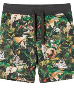 Kindershorts met trekkoord 104 oudpetrol