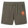 Kindershorts met trekkoord 116 donkerkaki