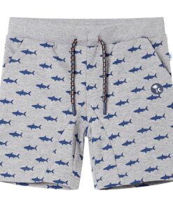 Kindershorts met trekkoord 116 gemêleerd lichtgrijs