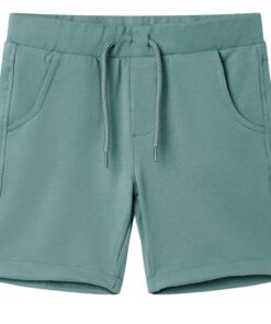 Kindershorts met trekkoord 116 oudpetrol