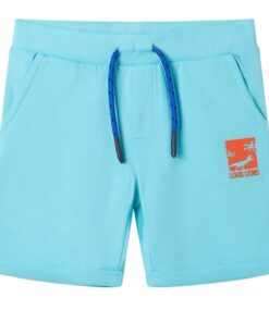 Kindershorts met trekkoord 116 zeeblauw
