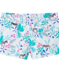 Kindershorts met trekkoord 128 ecru en donkermint