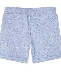 Kindershorts met trekkoord 128 gemêleerd blauw