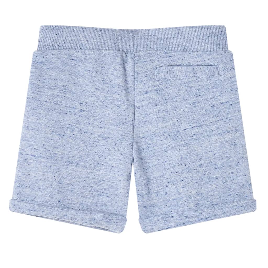 Kindershorts met trekkoord 128 gemêleerd blauw