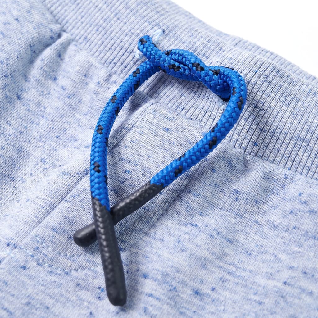 Kindershorts met trekkoord 128 gemêleerd blauw - Image 4